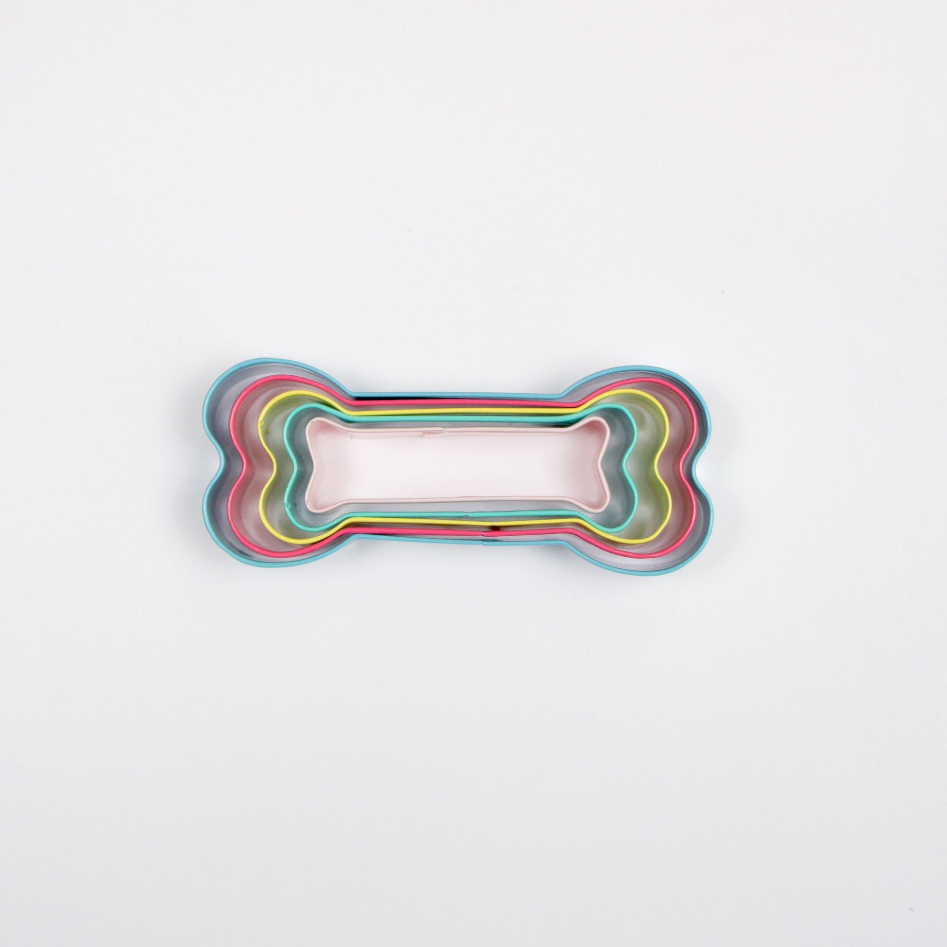 Mini Multicolor Dog Bone Cookie Cutter Set - 5 Sizes